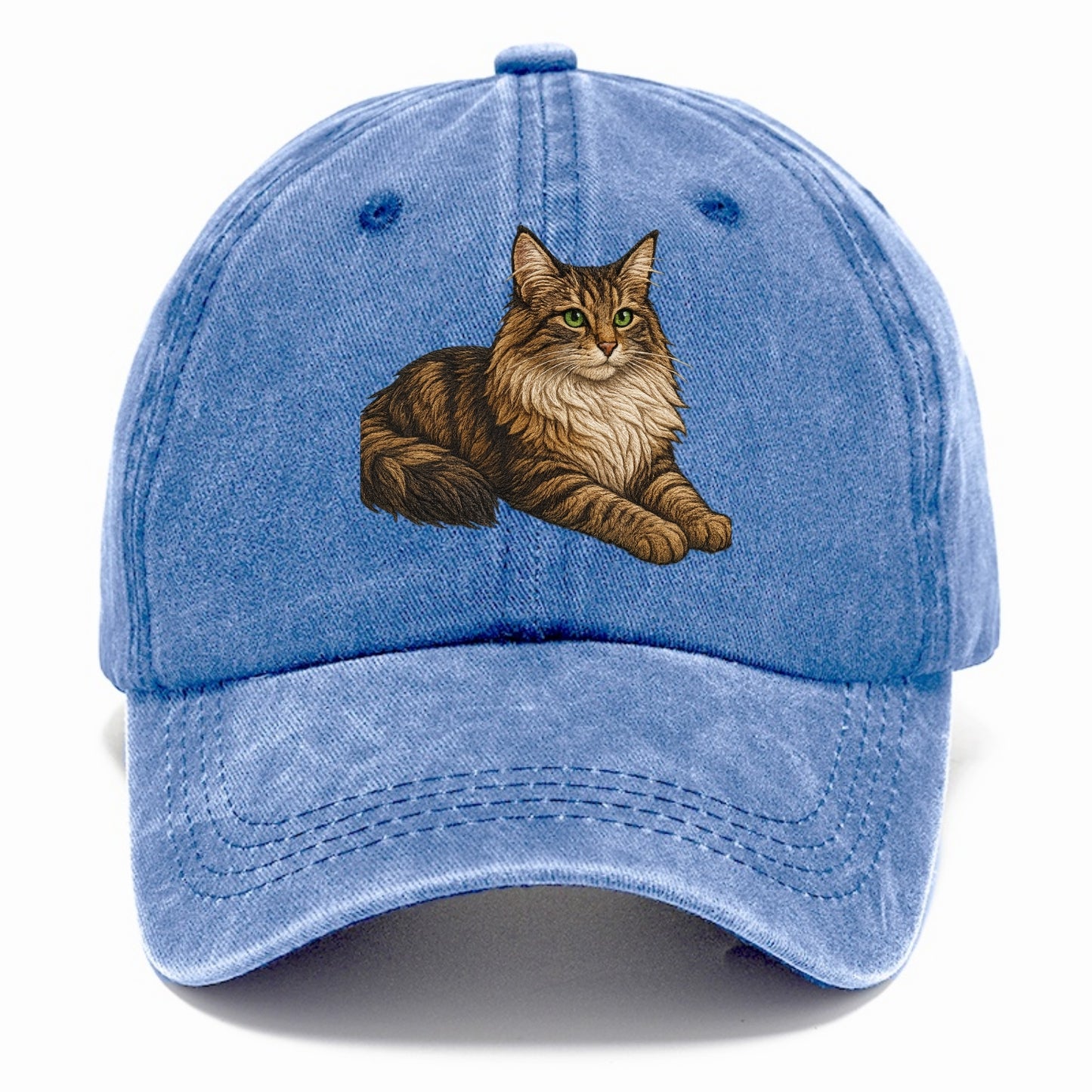 Norwegian Forest Cat  relaxed lying down Classic Cap - Summer Sky(Blue)