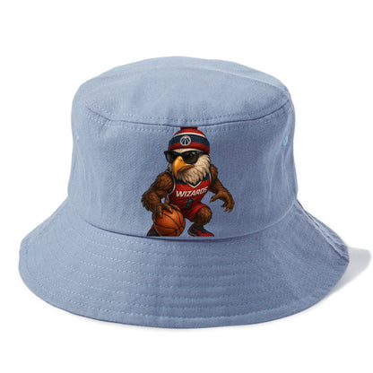 DC Eagle wearing Wizards red white and blue beanie with monument patch and wayfarer - Bucket Hat - Summer Sky(Blue)