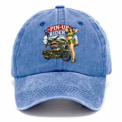 Wwii Pin Up Rider - Classic Cap - Summer Sky(Blue)