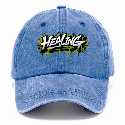 Bold typography design - "HEALING" - in recovery, getting better - Classic Cap - Summer Sky(Blue)