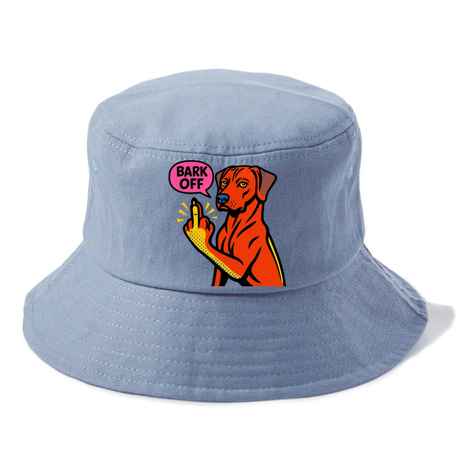 Rhodesian Ridgeback with distinctive ridge on back, athletic muscular paw up - Bucket Hat - Summer Sky(Blue)