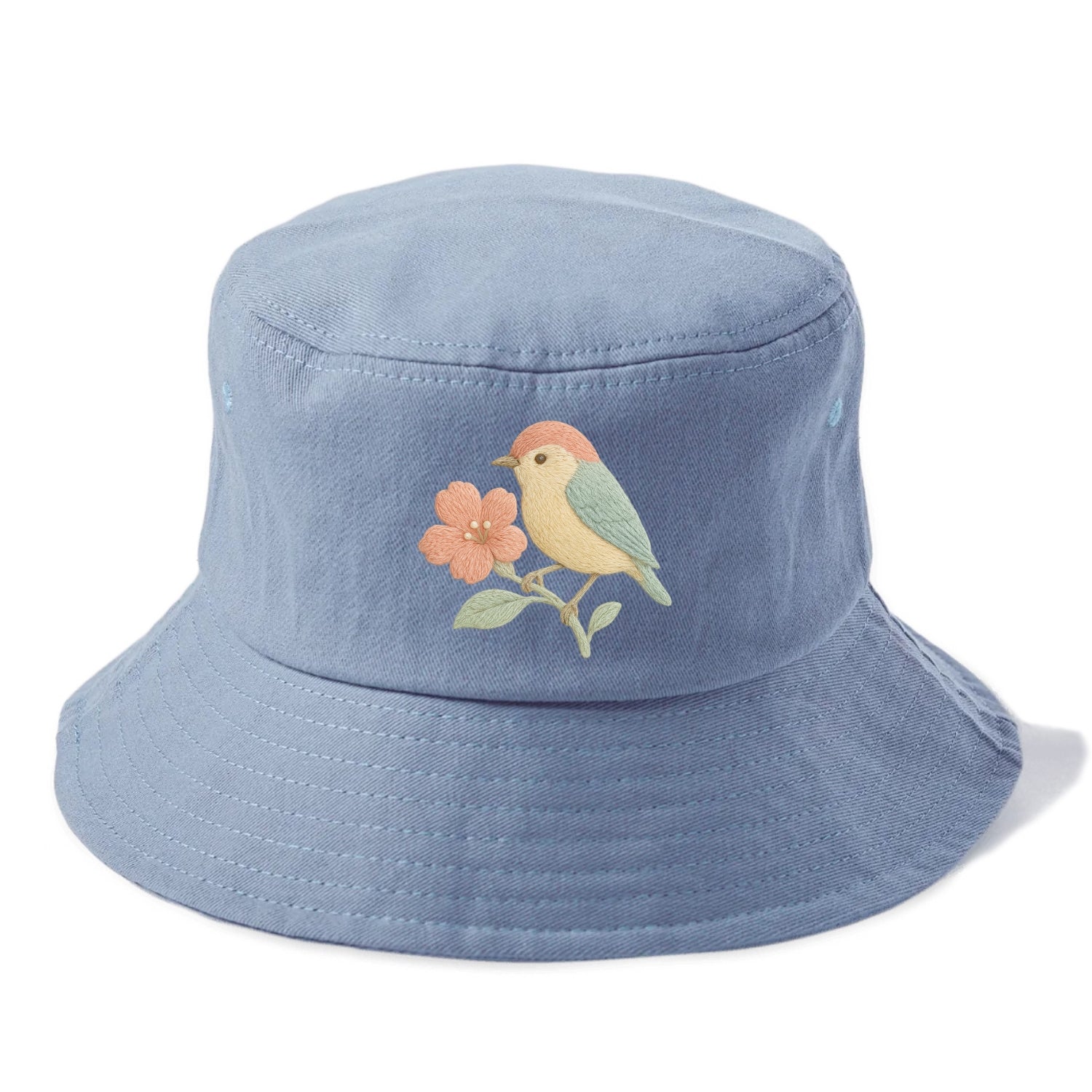 Peach Flowerpecker - Bucket Hat - Summer Sky(Blue)