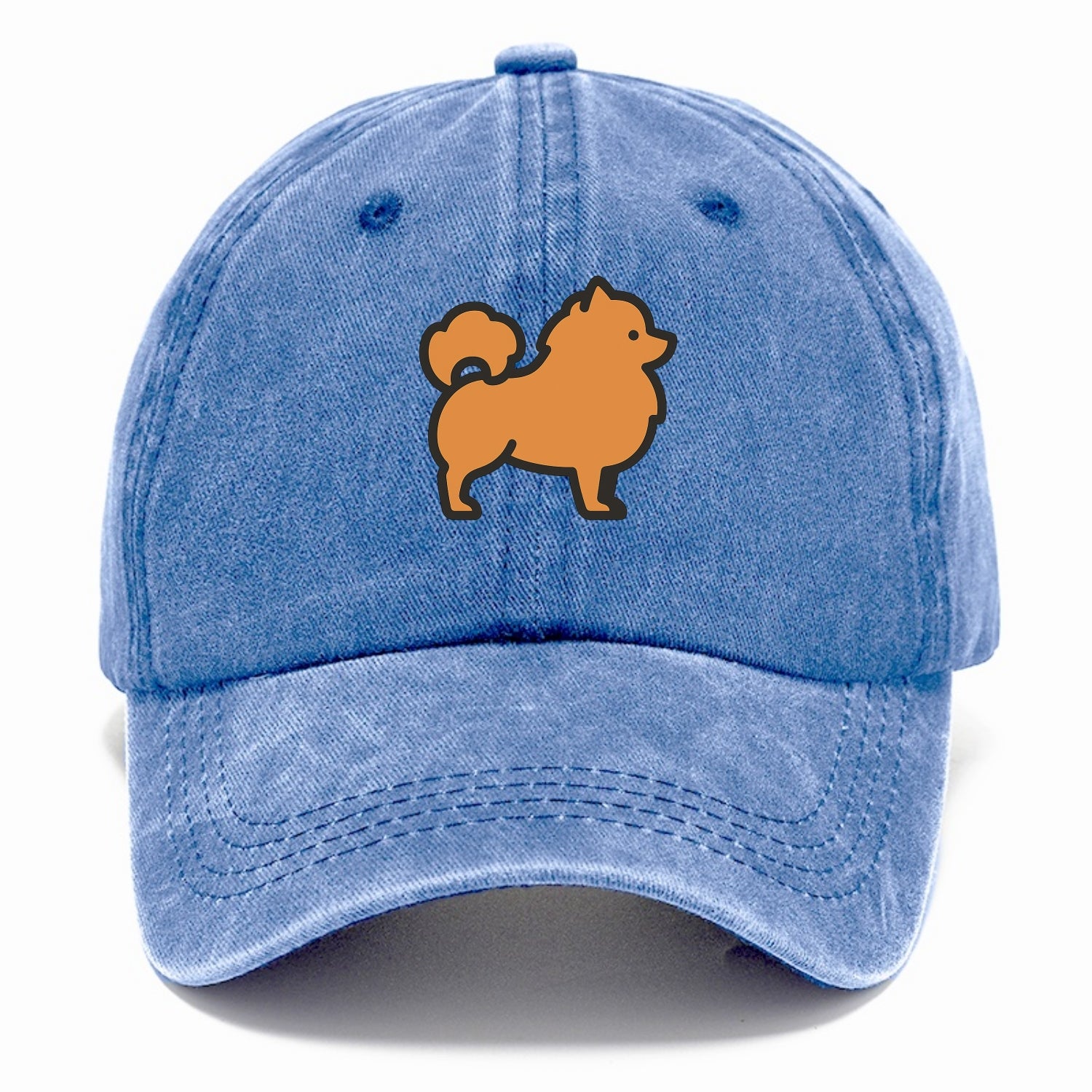 Pomeranian - Orange fluffy flat side profile - Classic Cap - Summer Sky(Blue)