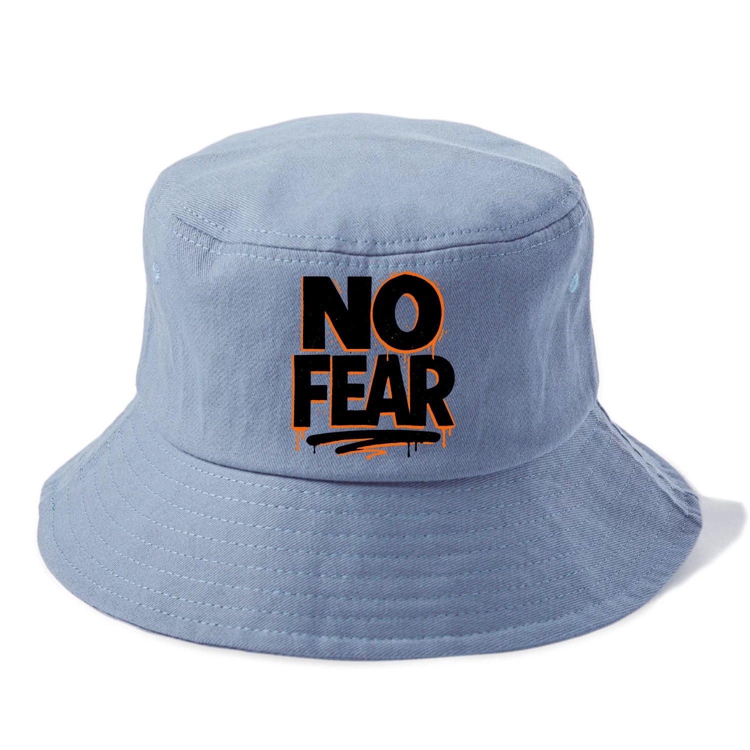 Bold typography design - "NO FEAR" - courage, bravery - Bucket Hat - Summer Sky(Blue)