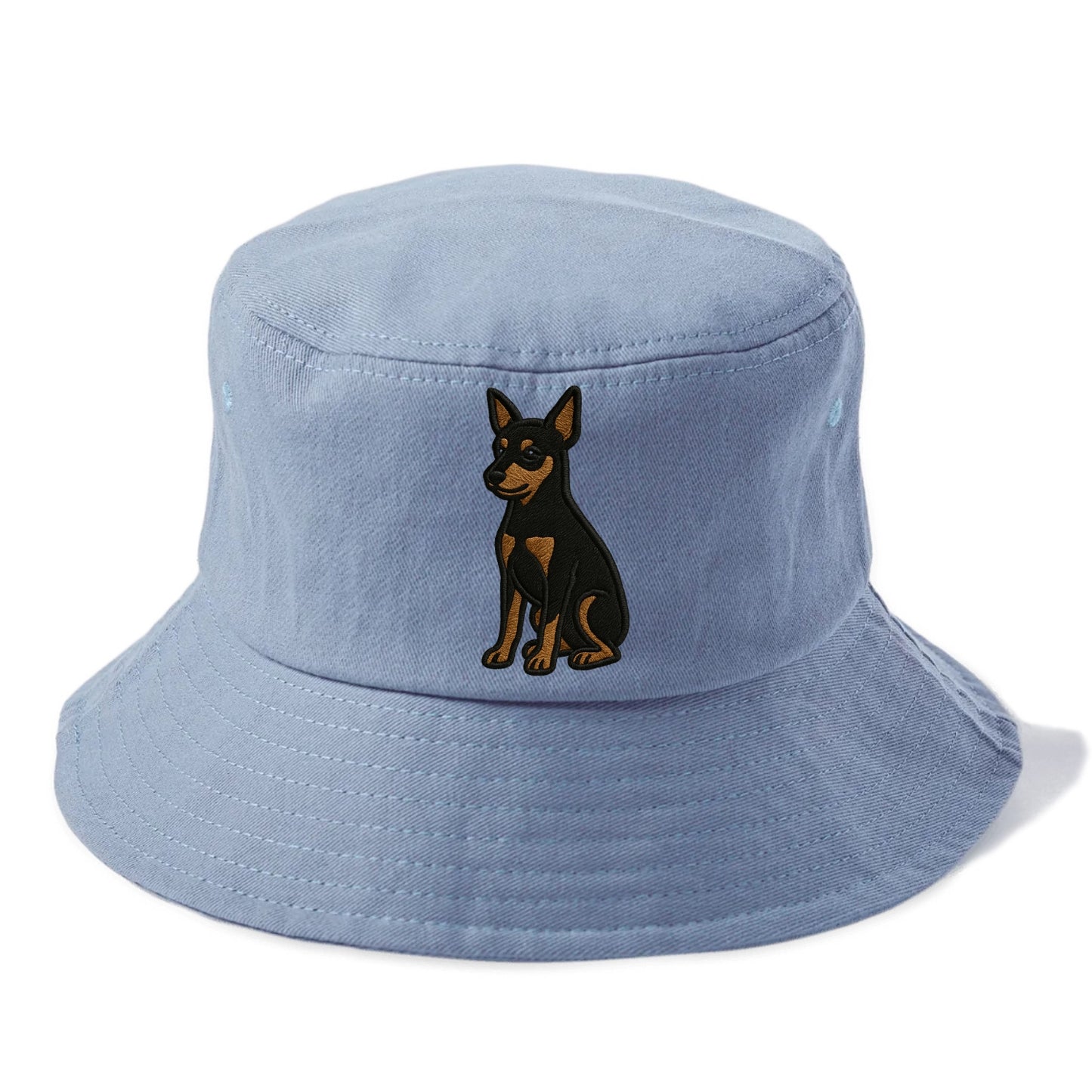 Miniature Pinscher - Black and tan sitti Bucket Hat - Summer Sky(Blue)