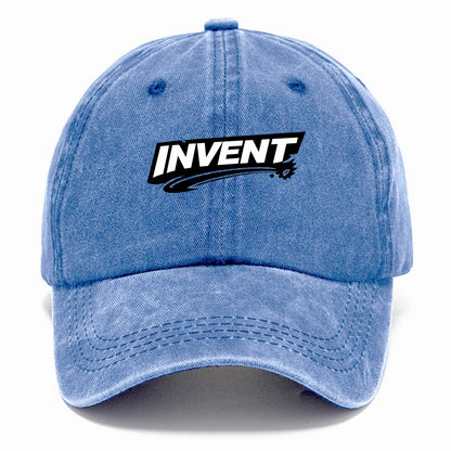 Bold typography design - "INVENT" - creating new things, originating - Classic Cap - Summer Sky(Blue)