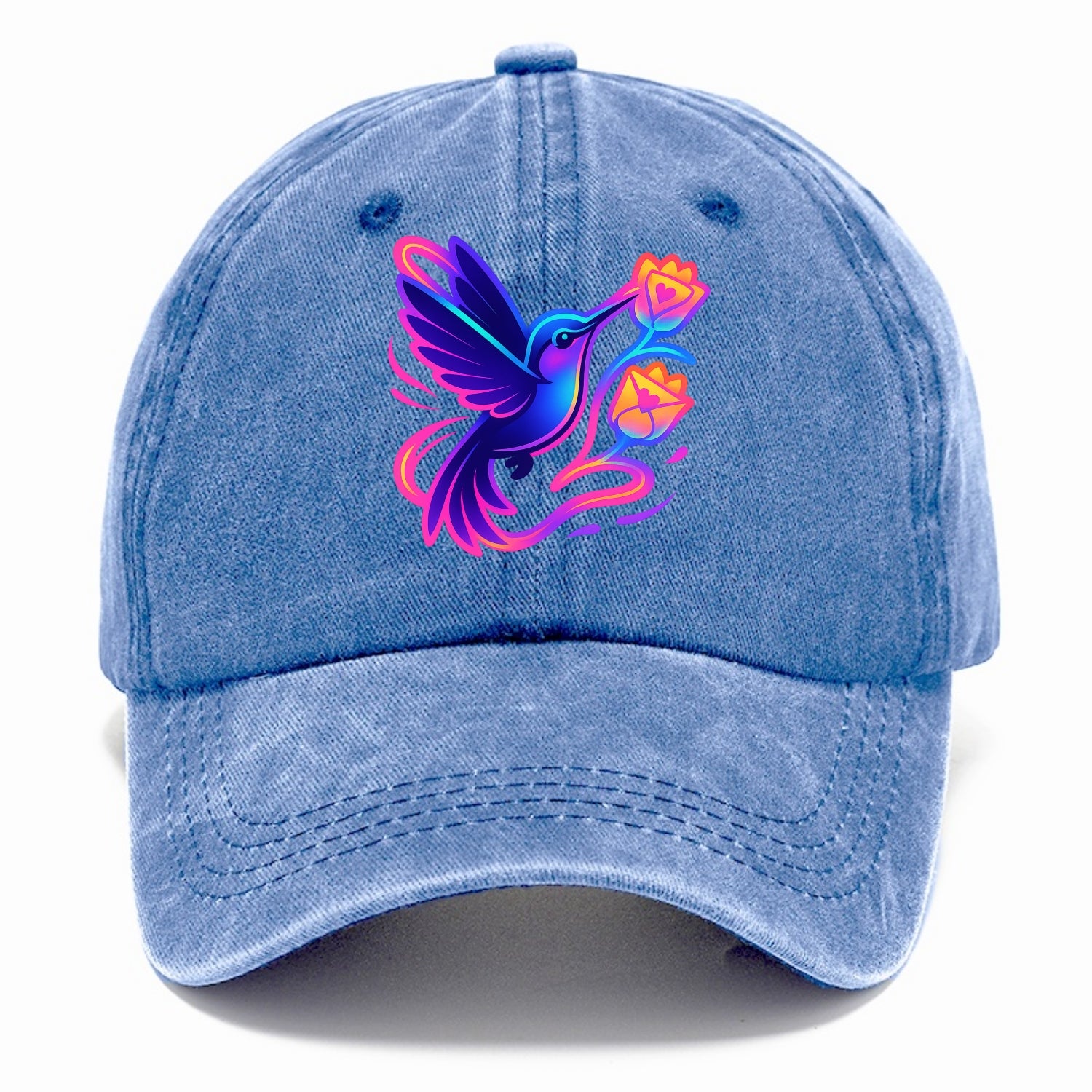 Hummingbird delivering miniature love letters tucked inside flower envelopes - Classic Cap - Summer Sky(Blue)