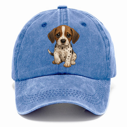 Baby Pointer Puppy - spotted coat, noble stance, alert eyes, front-facing, pointing - Classic Cap - Summer Sky(Blue)