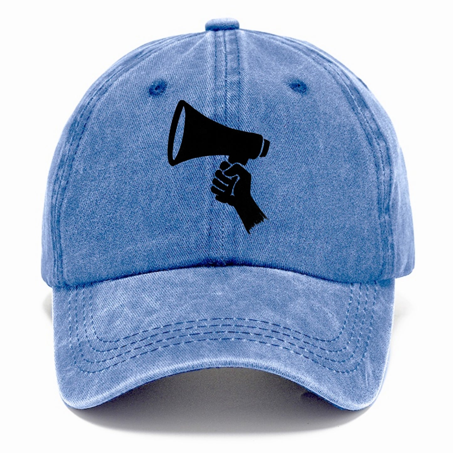 Megaphone silhouette - voice and protest ink brushwork - Classic Cap - Summer Sky(Blue)