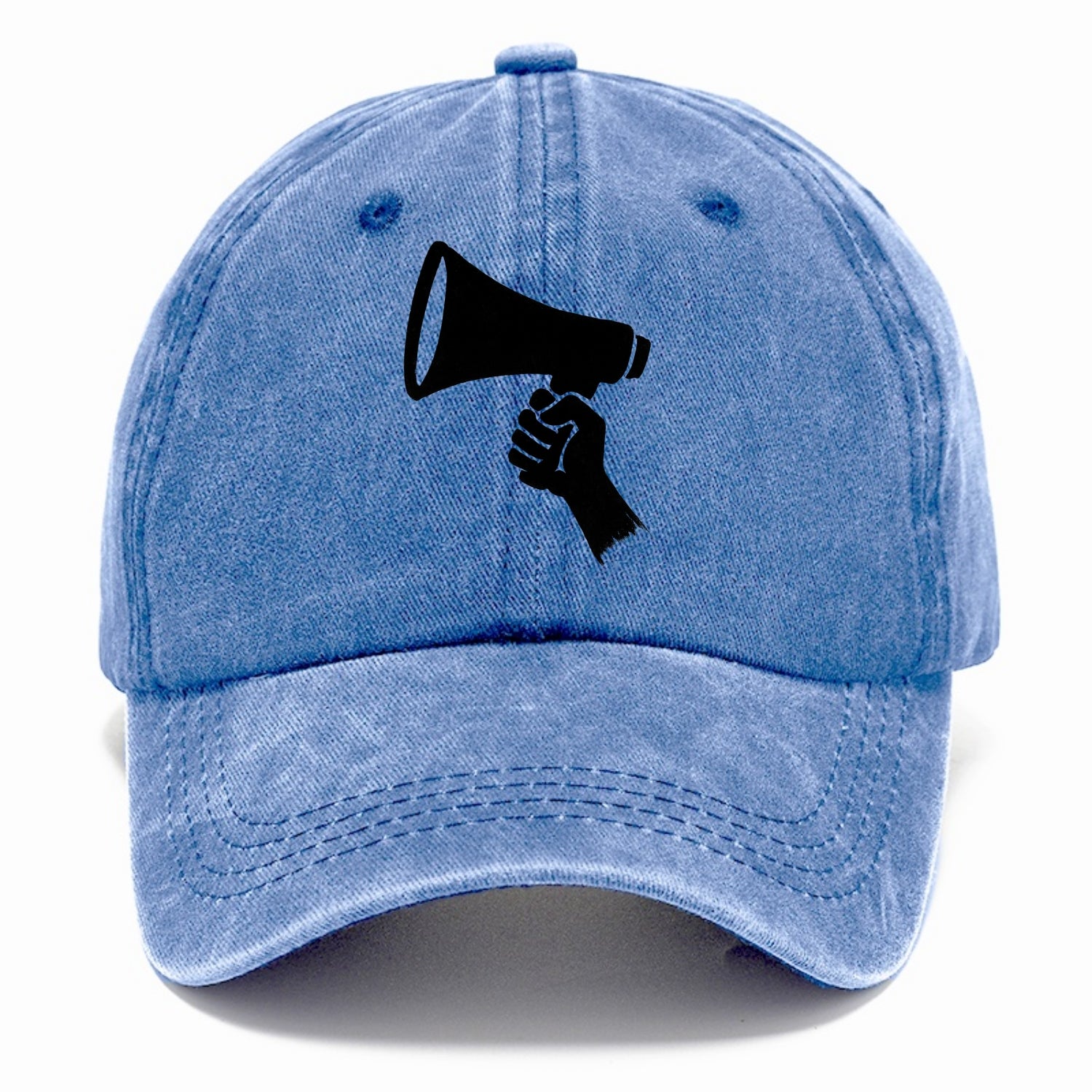 Megaphone silhouette - voice and protest ink brushwork - Classic Cap - Summer Sky(Blue)