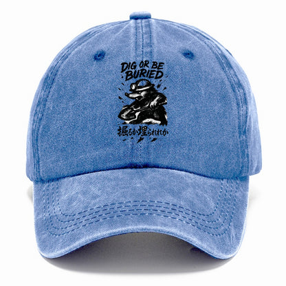 Dig or Be Buried - Mole holding shovel w Classic Cap - Summer Sky(Blue)