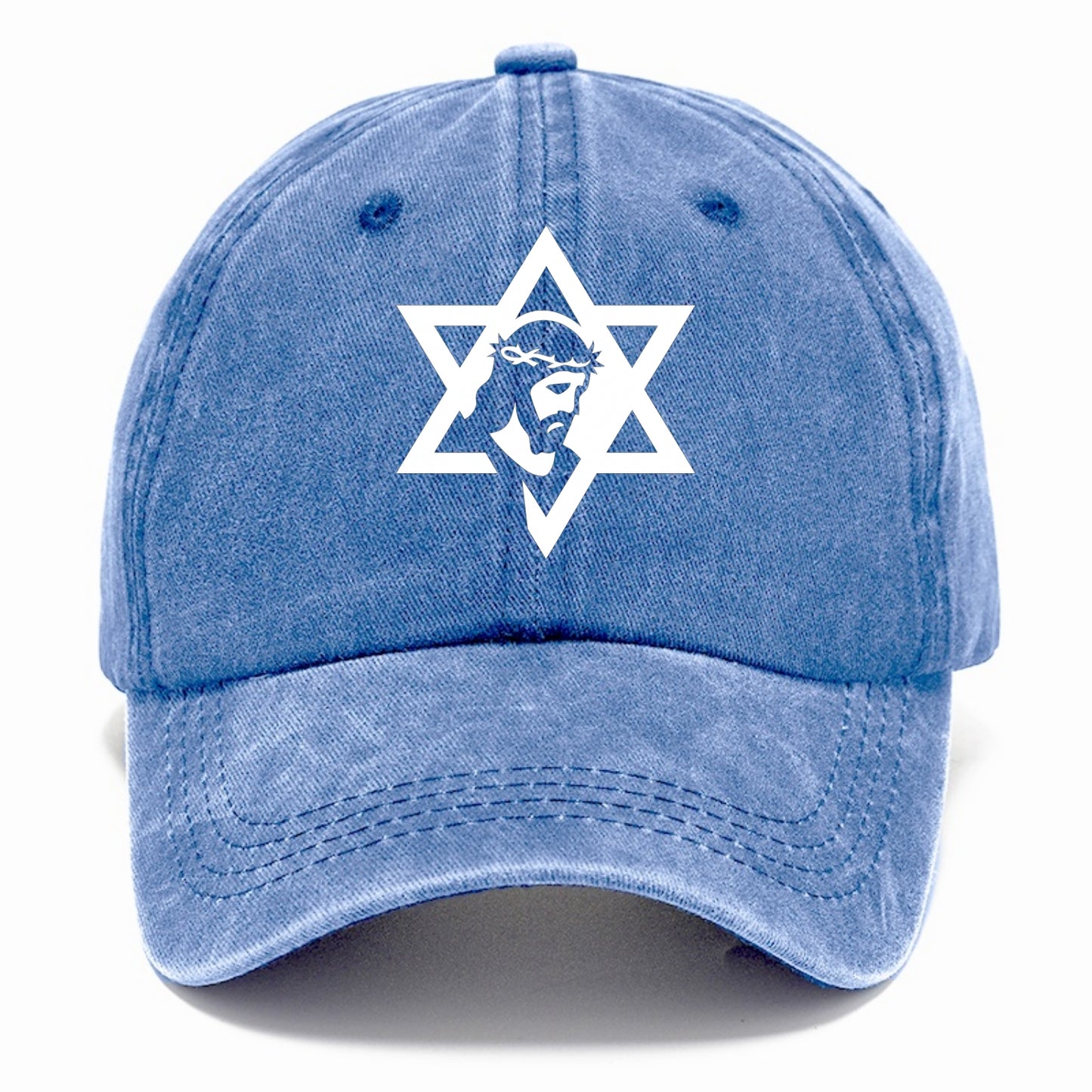 Star of David - negative space forms two overlapping triangles with hidden meaning - Classic Cap - Summer Sky(Blue)
