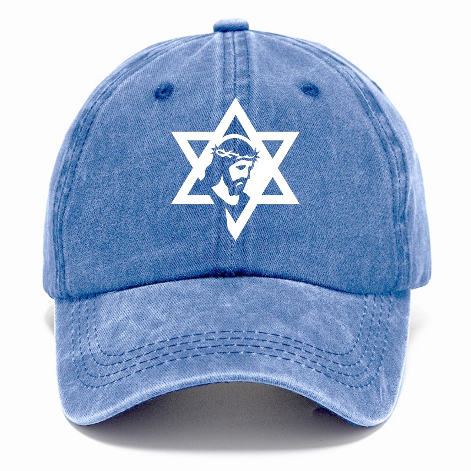 Star of David - negative space forms two overlapping triangles with hidden meaning - Classic Cap - Summer Sky(Blue)