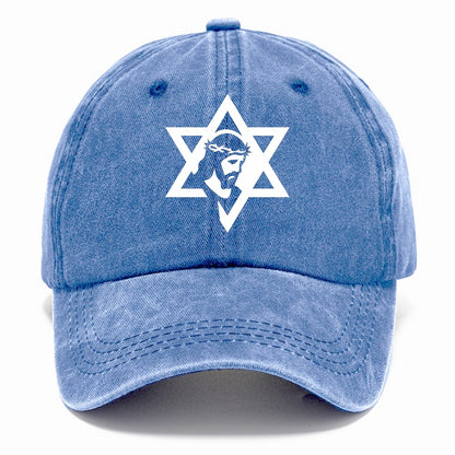 Star of David - negative space forms two overlapping triangles with hidden meaning - Classic Cap - Summer Sky(Blue)