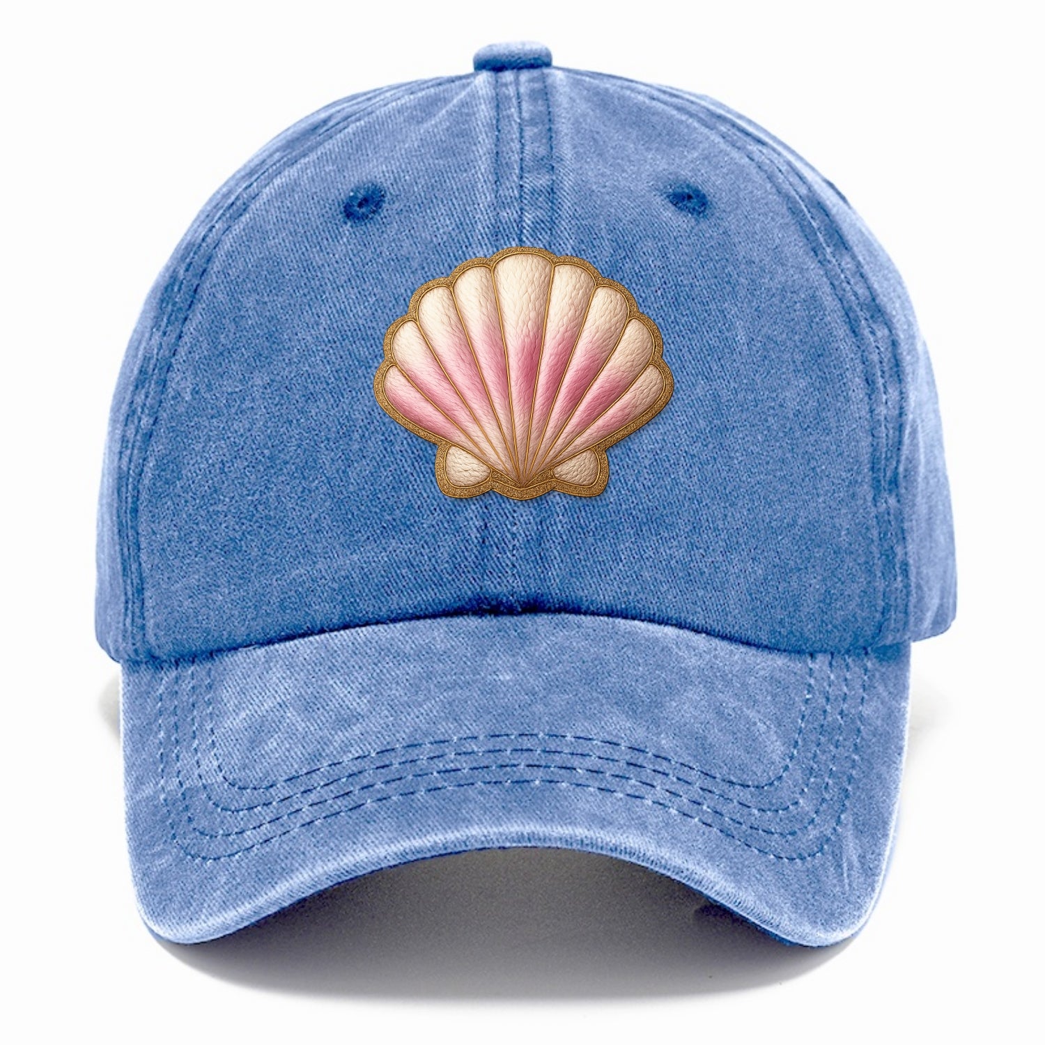 SEASHELL SCALLOP - scallop shell in cream and pink , beach - Classic Cap - Summer Sky(Blue)