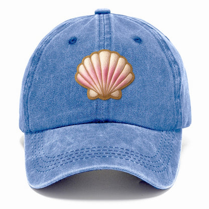 SEASHELL SCALLOP - scallop shell in cream and pink , beach - Classic Cap - Summer Sky(Blue)