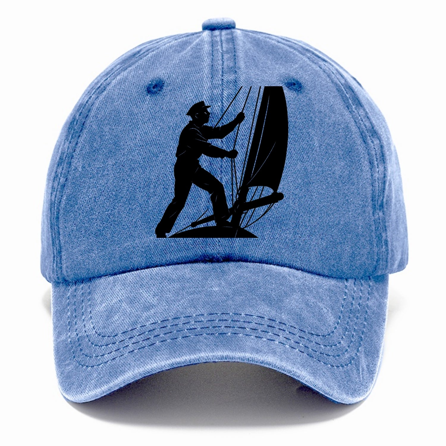 Sailor adjusting the boom on a sailboat - Classic Cap - Summer Sky(Blue)