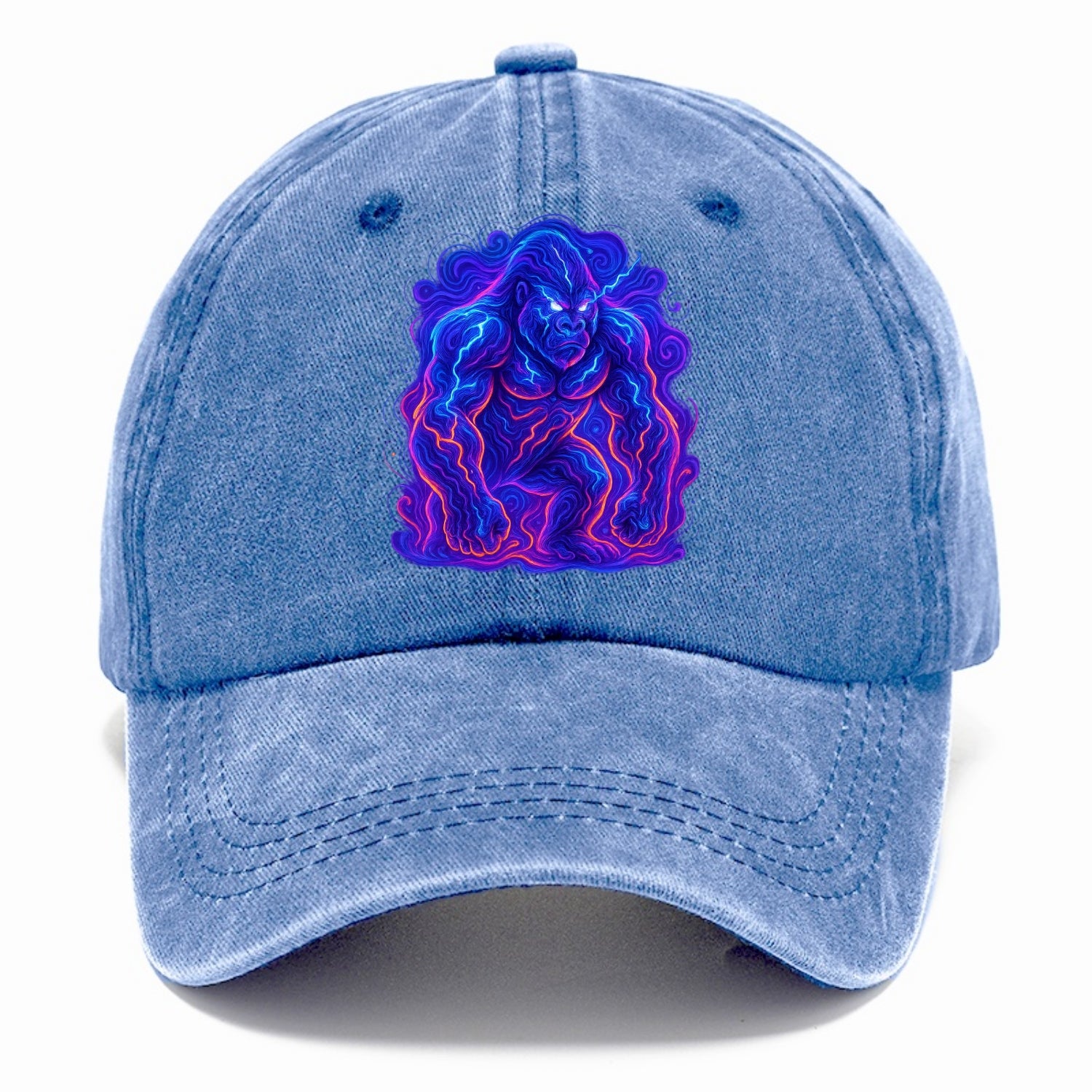 Mighty gorilla with electricity flowing through defined muscles, lightning bolt - Classic Cap - Summer Sky(Blue)