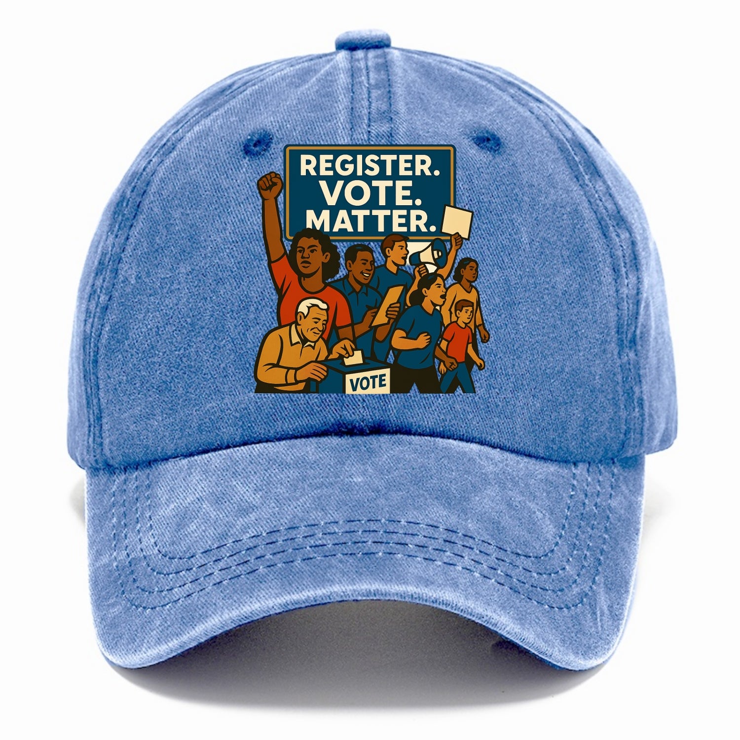 Voter registration drive bringing community together - "Register. Vote. Matter." - - Classic Cap - Summer Sky(Blue)