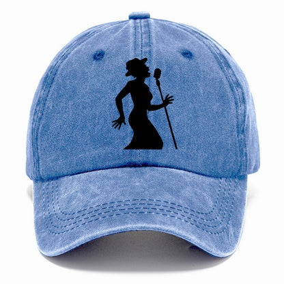 Jazz singer at vintage microphone - Classic Cap - Summer Sky(Blue)