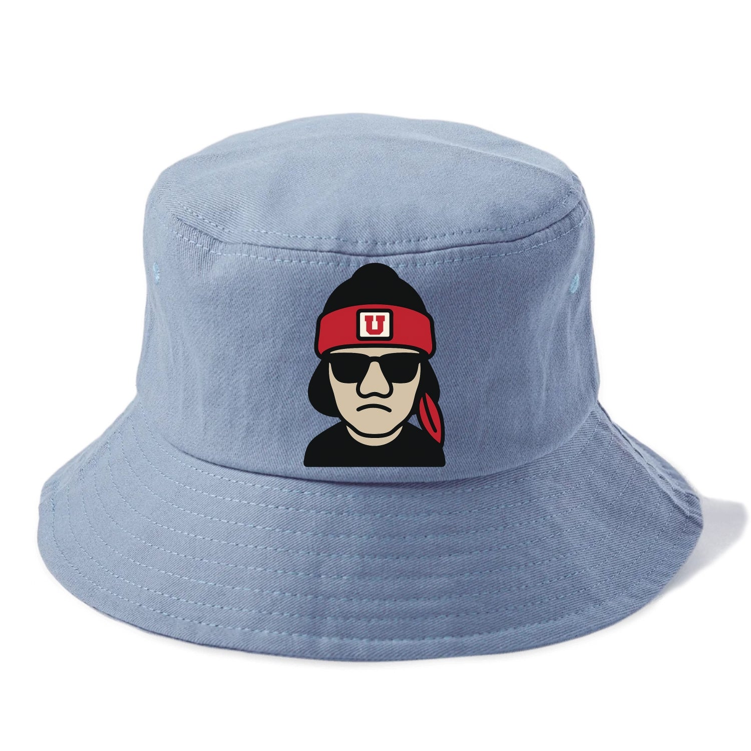 Salt Lake Ute wearing Utah beanie with U patch - Bucket Hat - Summer Sky(Blue)