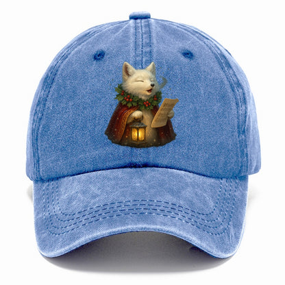 Snowbound Arctic Fox Caroler  - Classic Cap - Summer Sky(Blue)