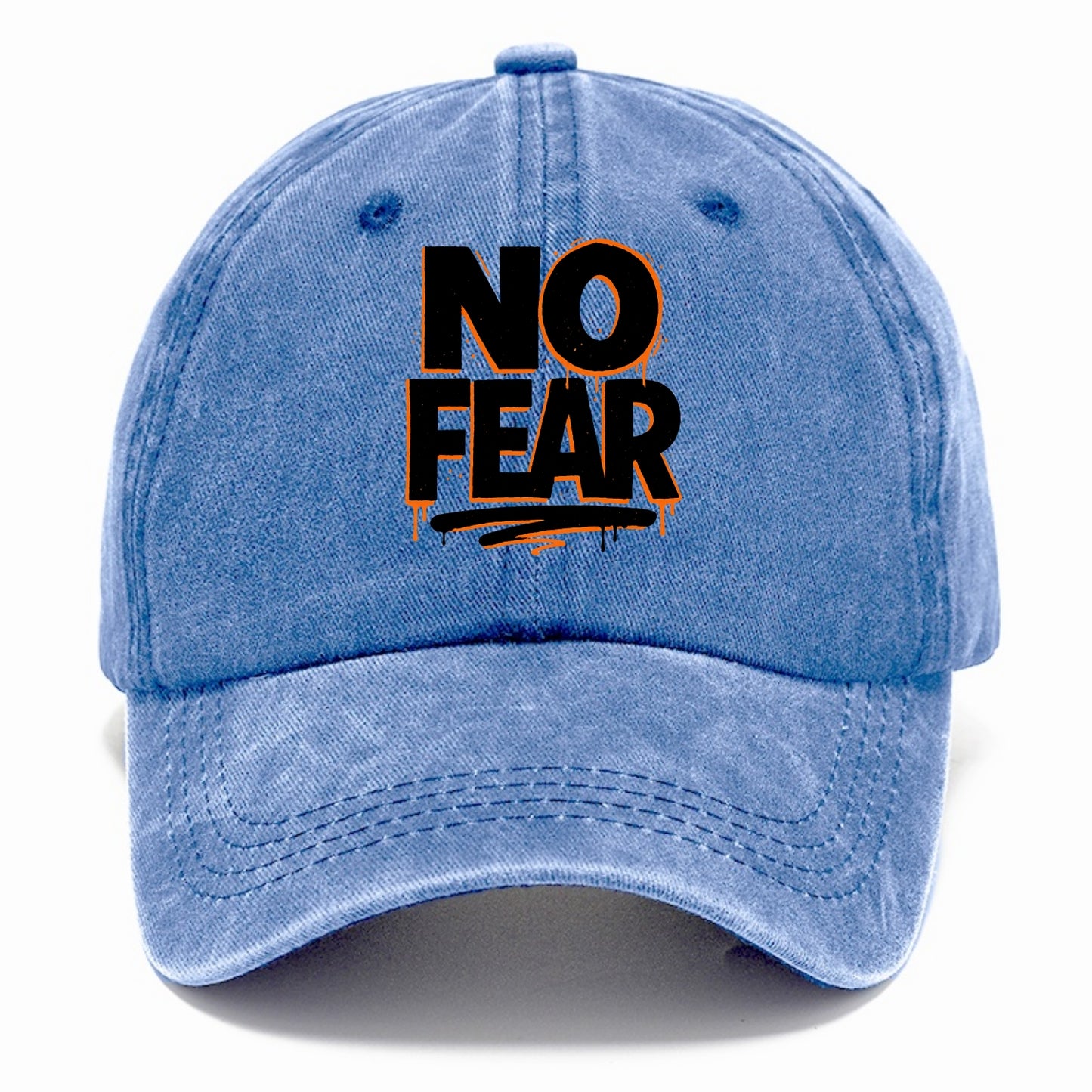 Bold typography design - "NO FEAR" - courage, bravery - Classic Cap - Summer Sky(Blue)