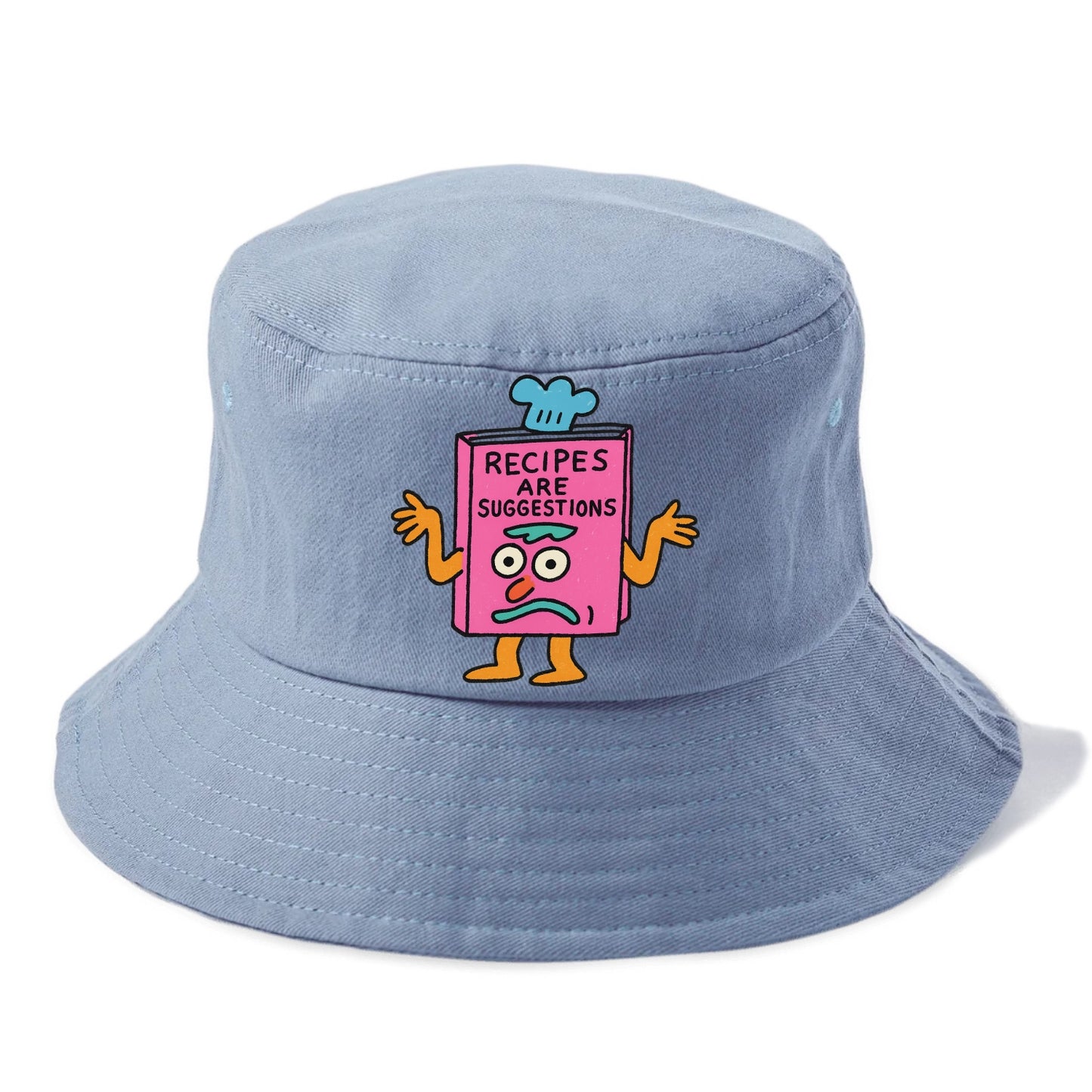 RECIPES ARE SUGGESTIONS | Cookbook shrugging - Bucket Hat - Summer Sky(Blue)