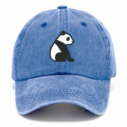 Panda - Black and white sitting pose flat side profile - Classic Cap - Summer Sky(Blue)