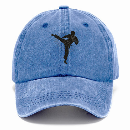 Taekwondo athlete spinning heel kick - Classic Cap - Summer Sky(Blue)