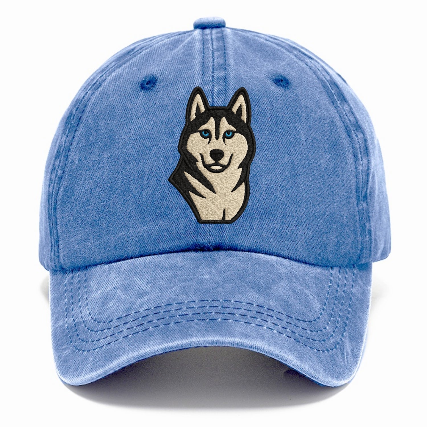 Husky - Blue eyes close-up portrait - Classic Cap - Summer Sky(Blue)