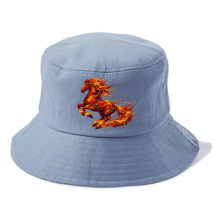 EMBER RISING | Sparks forming into horse shape | Particles of fire | Energy coalescing - Bucket Hat - Summer Sky(Blue)