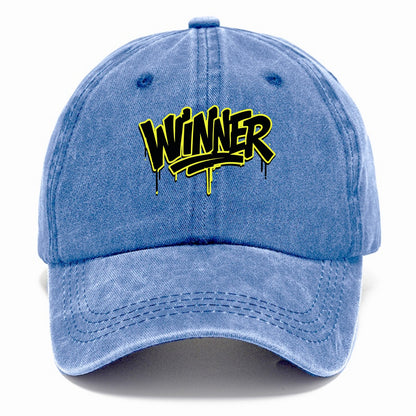 Bold typography design - "WINNER" - victorious mindset, champion - Classic Cap - Summer Sky(Blue)