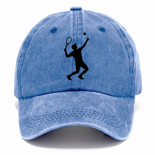 Tennis player serving powerful shot - Classic Cap - Summer Sky(Blue)
