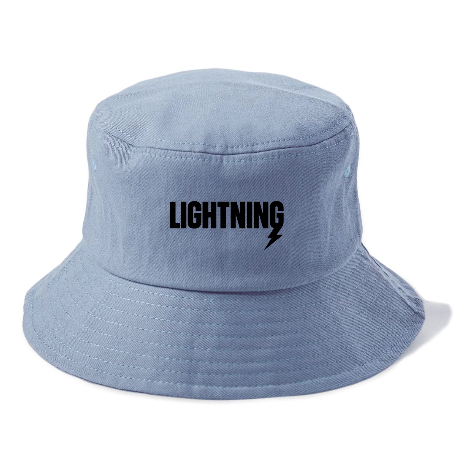 Bold typography design - "LIGHTNING" - fast, electric, striking - Bucket Hat - Summer Sky(Blue)