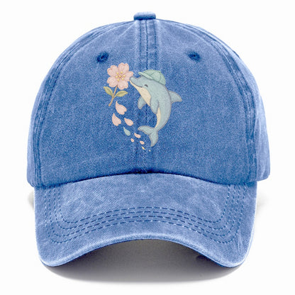Dolphin Sakura Leap  - Classic Cap - Summer Sky(Blue)