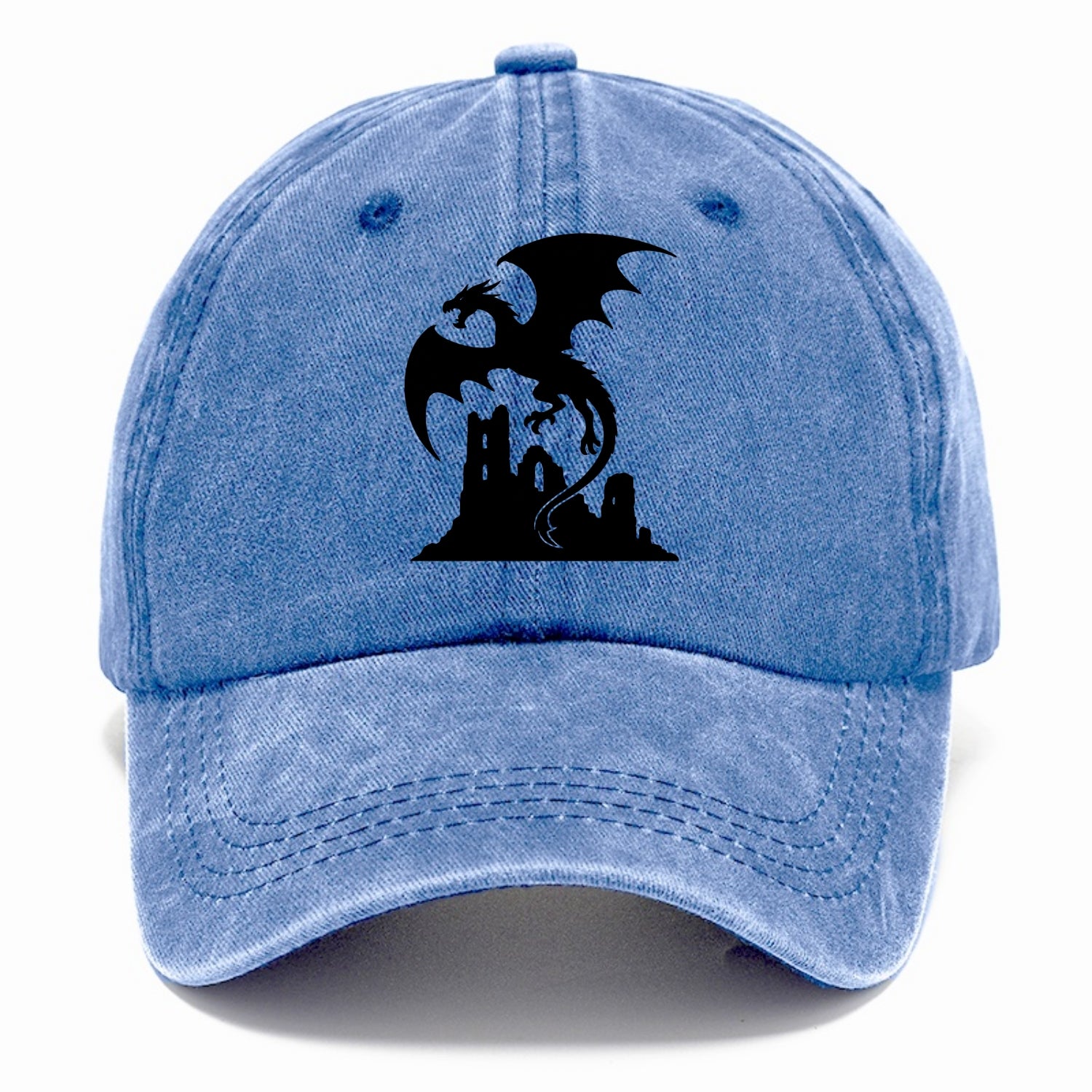 Dragon flying over castle ruins - Classic Cap - Summer Sky(Blue)