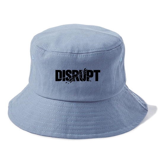 Bold typography design - "DISRUPT" - breaking patterns, changing game - Bucket Hat - Summer Sky(Blue)