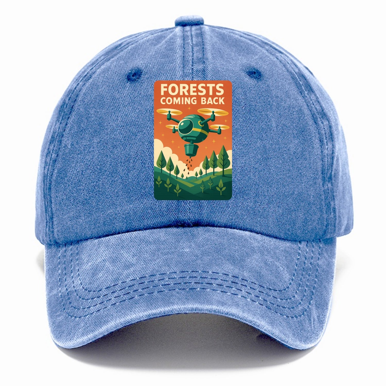 Reforestation drone planting millions of trees - "Forests Coming Back" - nature - Classic Cap - Summer Sky(Blue)