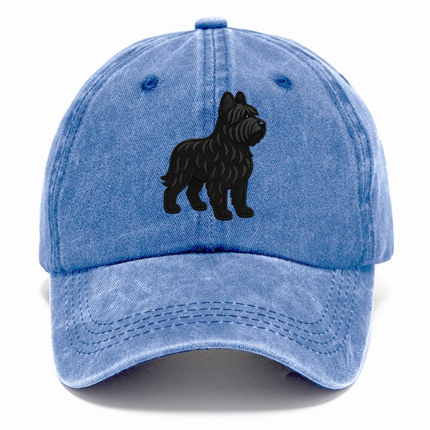 Briard - Black wavy coat embroidered herding pose - Classic Cap - Summer Sky(Blue)
