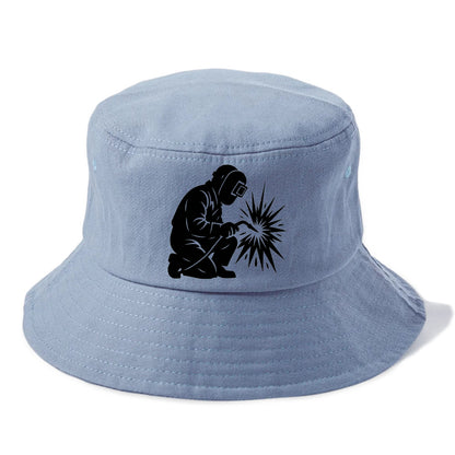 Welder sparks flying dramatically - Bucket Hat - Summer Sky(Blue)