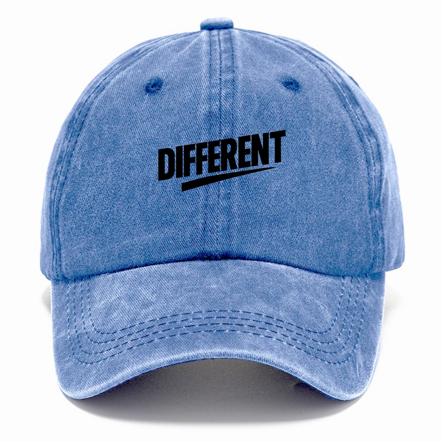 Bold typography design - "DIFFERENT" - standing out, not following crowd - Classic Cap - Summer Sky(Blue)