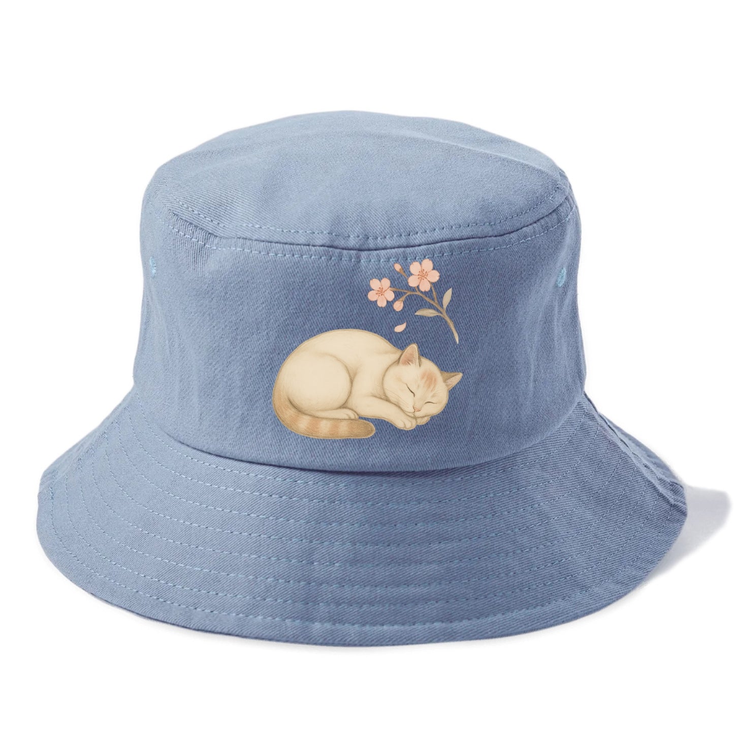 Zen Garden Cat  - Bucket Hat - Summer Sky(Blue)