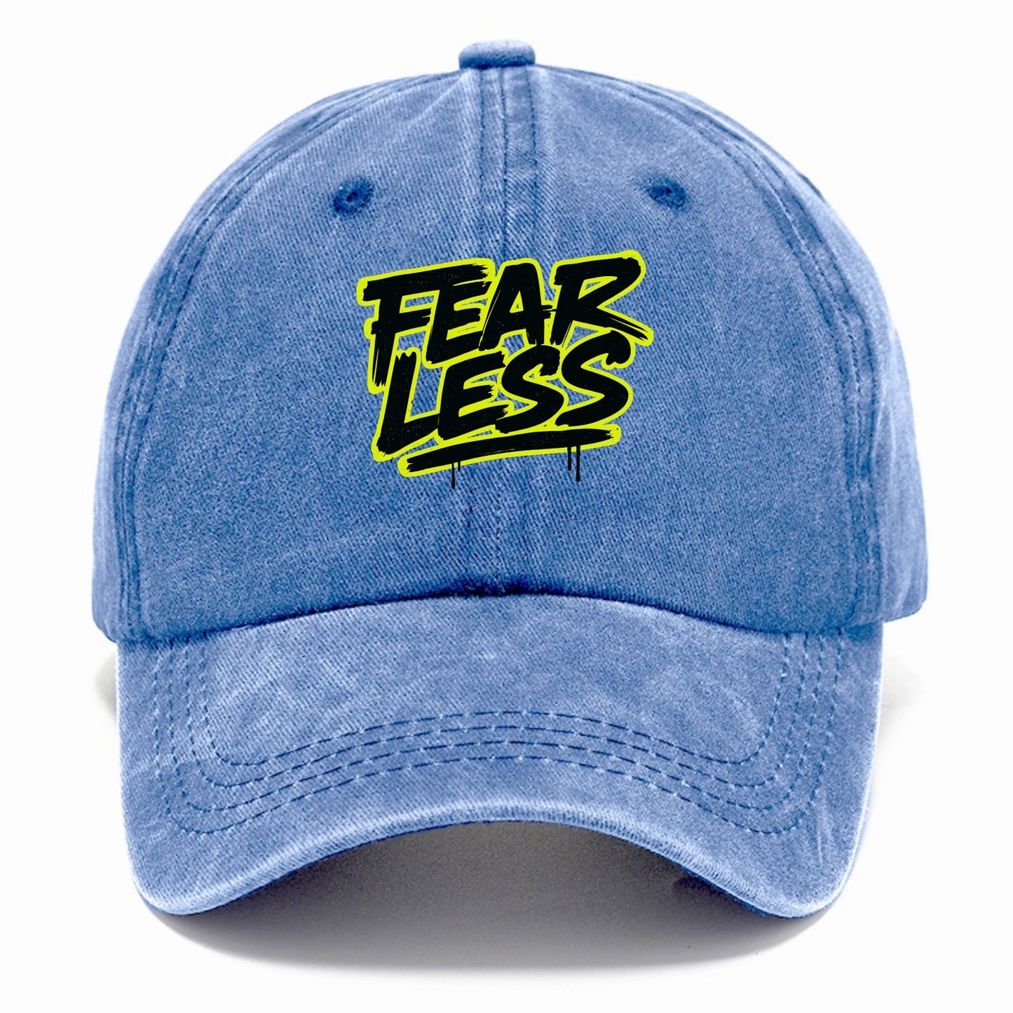 Bold typography design - "FEARLESS" - courage, bravery, facing challenges head on - Classic Cap - Summer Sky(Blue)