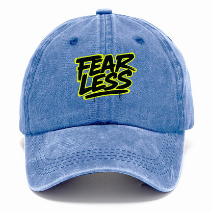 Bold typography design - "FEARLESS" - courage, bravery, facing challenges head on - Classic Cap - Summer Sky(Blue)