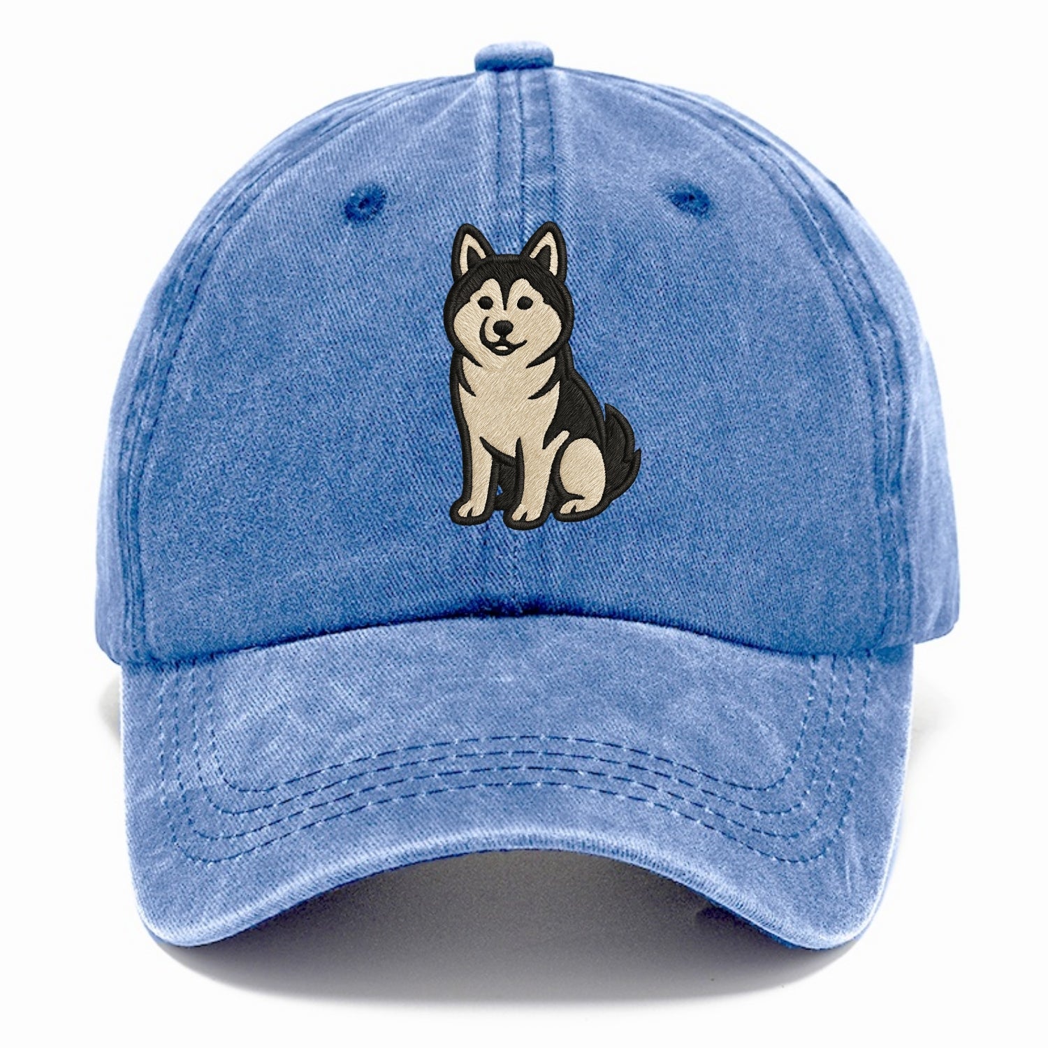 Pomsky - Pomeranian-Husky mix sitting po Classic Cap - Summer Sky(Blue)