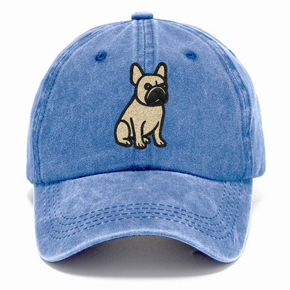 French Bulldog Fawn Colored Clean Sitting Pose Classic Cap - Summer Sky(Blue)