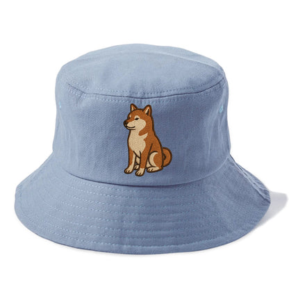 Shiba Inu - Red sesame embroidered sitti Bucket Hat - Summer Sky(Blue)