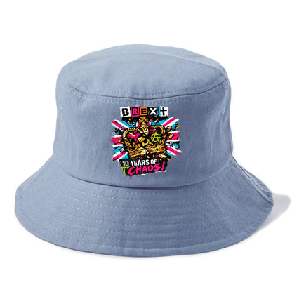 BROKEN CROWN | Shattered British crown | Gold fragments scattered | Power dismantled | - Bucket Hat - Summer Sky(Blue)