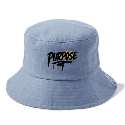 Bold typography design - "PURPOSE" - reason for being - Bucket Hat - Summer Sky(Blue)